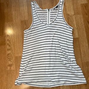 White and Black Banana Republic Tank